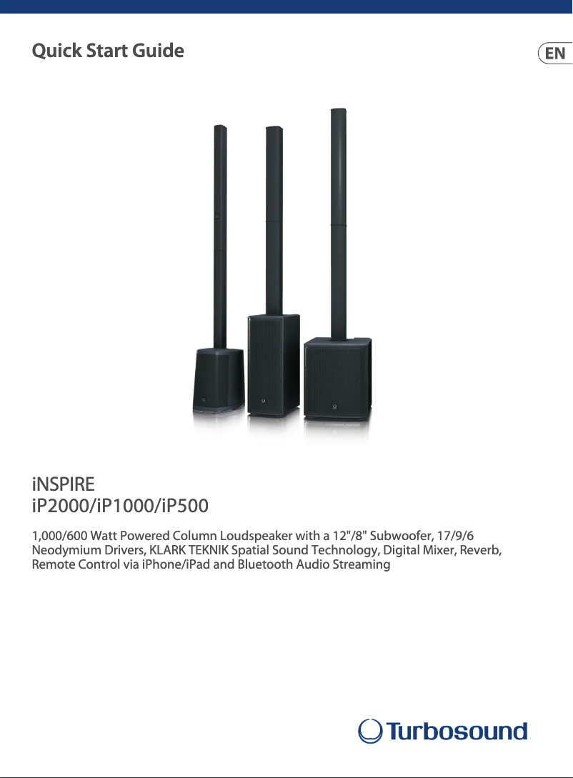 Image de la première page du manuel de l'appareil iNSPIRE iP1000 V2