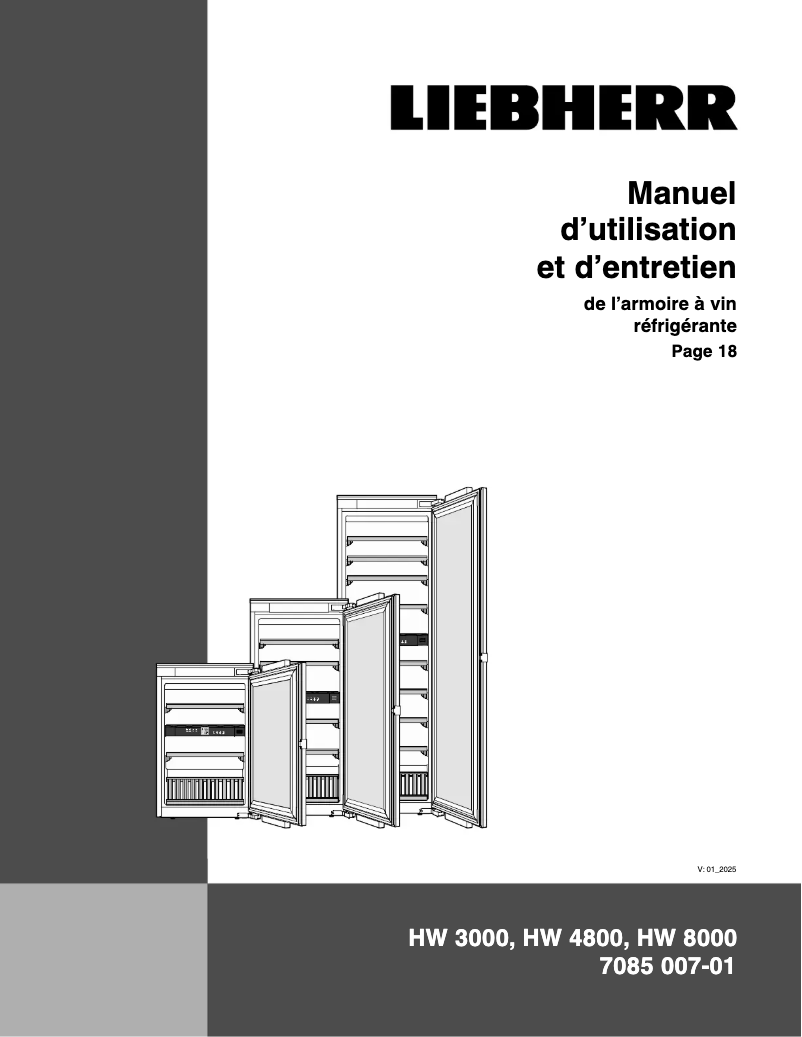 Page 1 de la notice Manuel utilisateur Liebherr HW 3000