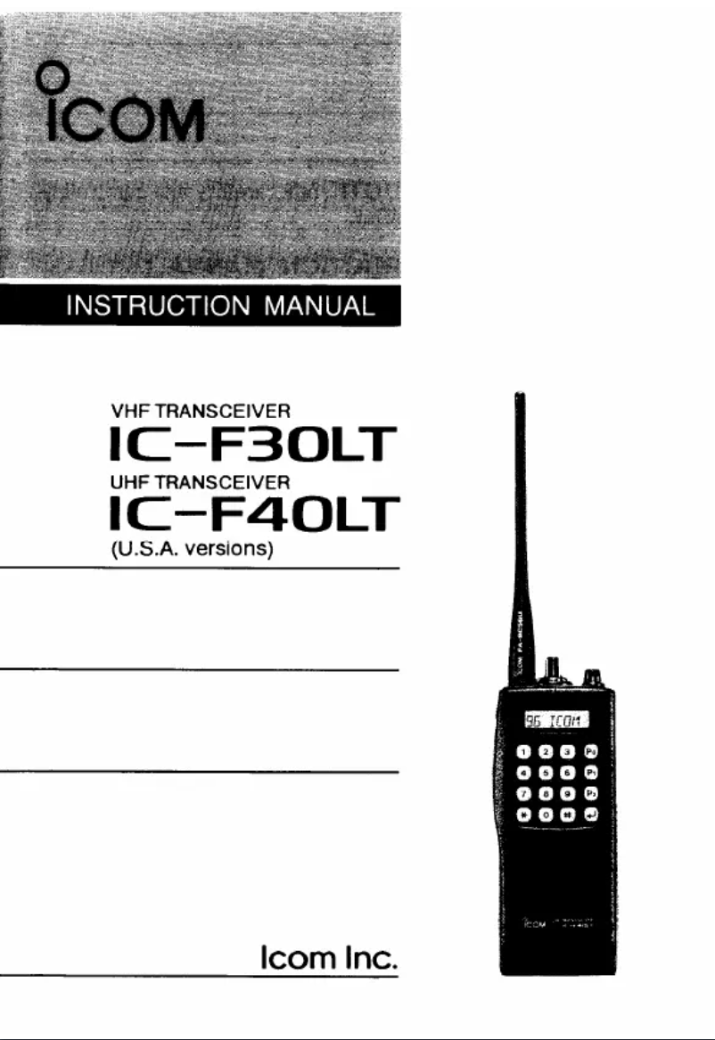 Image de la première page du manuel de l'appareil IC-F30LT