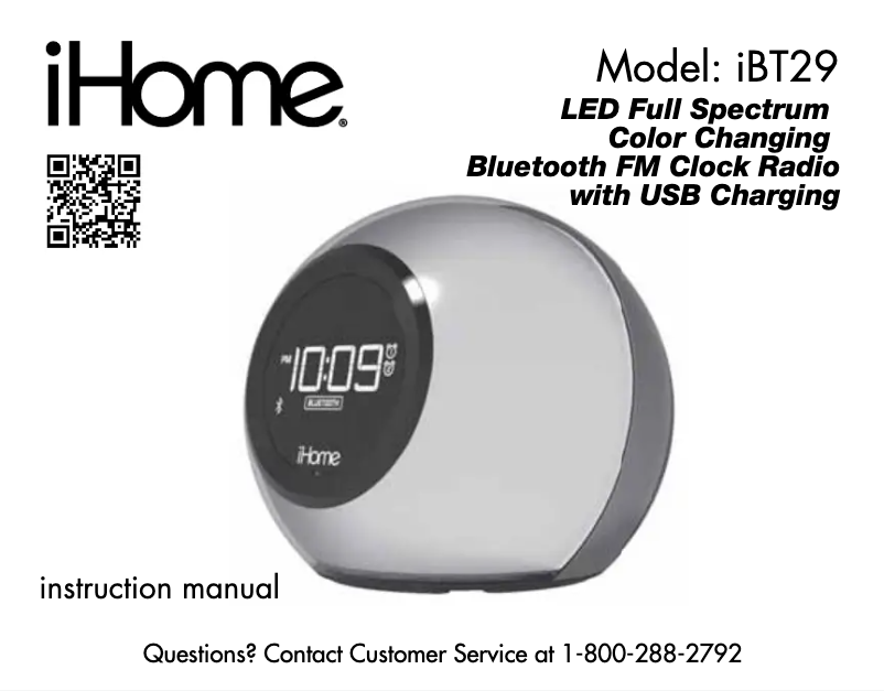 Página 1 del manual Manual de usuario iHome iBT29