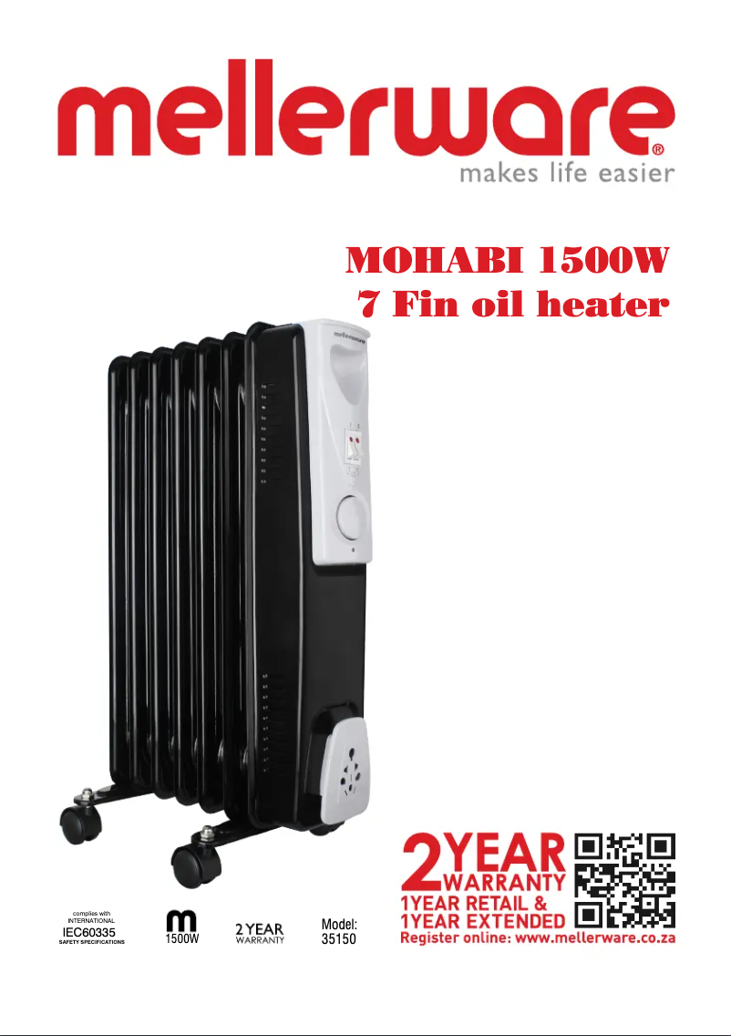 Page n°1 - Manuel utilisateur Mellerware Mohabi 1500 35150