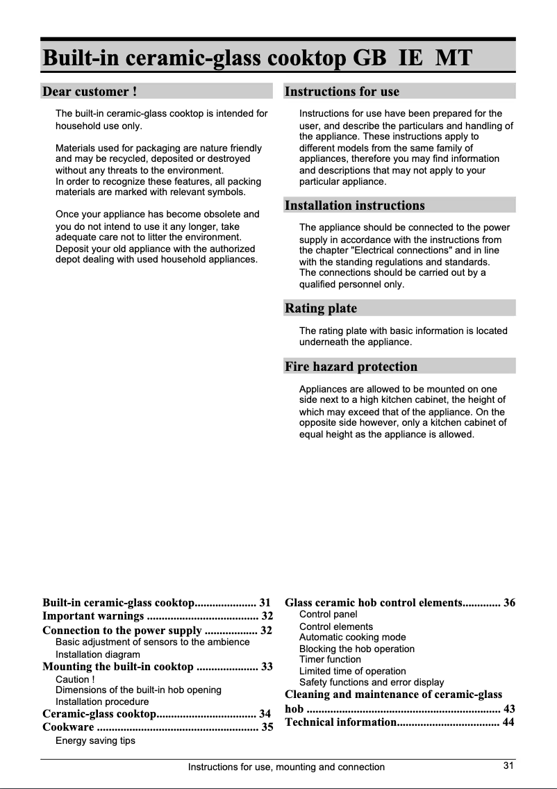 Image de la première page du manuel de l'appareil ECT 68