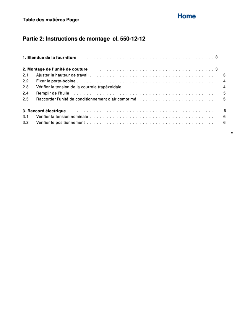 Página 1 del manual Guía de instalación Dürkopp Adler 550-12-12