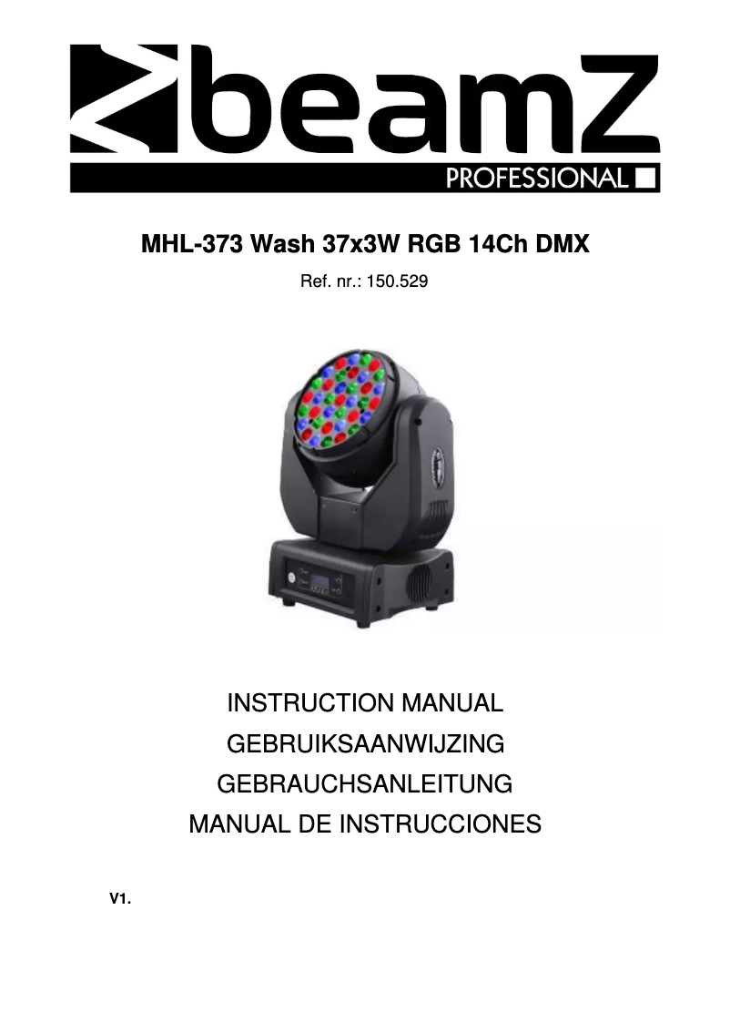 Page 1 de la notice Manuel utilisateur BeamZ MHL373 150.529