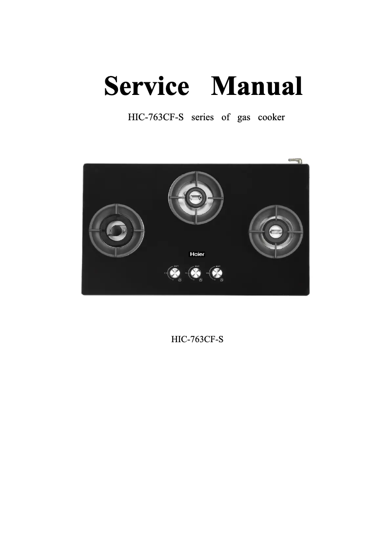 Page n°1 - Manuel utilisateur Haier HIC-763CF-S