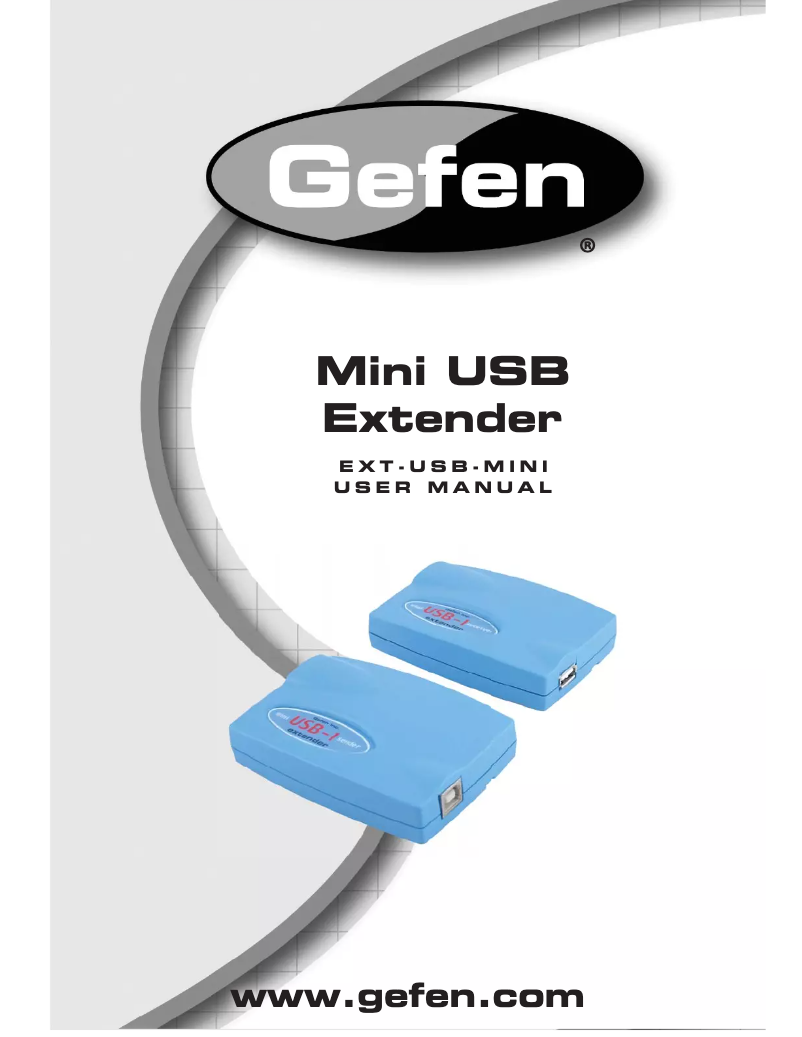 Page 1 de la notice Manuel utilisateur Gefen EXT-USB-MINI