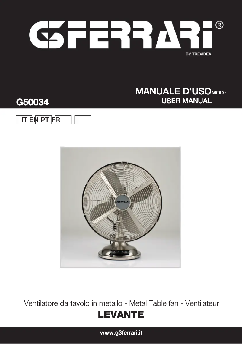 Page 1 de la notice Manuel utilisateur G3 Ferrari G50033Greco