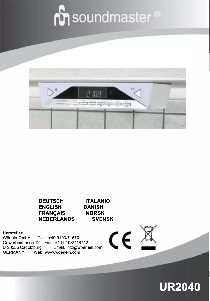 Page 1 de la notice Manuel utilisateur Soundmaster UR2040SI