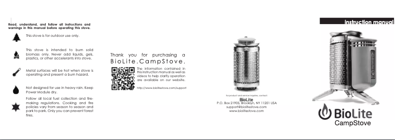 Página 1 del manual Manual de usuario BioLite CampStove