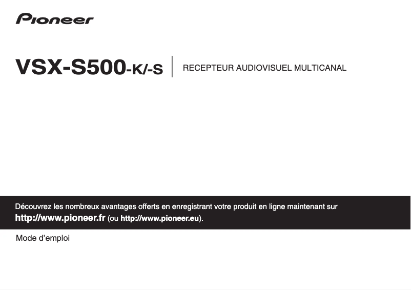 Page n°1 - Manuel utilisateur Pioneer VSX-S500