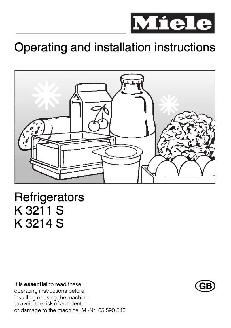 Page n°1 - Manuel utilisateur Miele K 3214 S