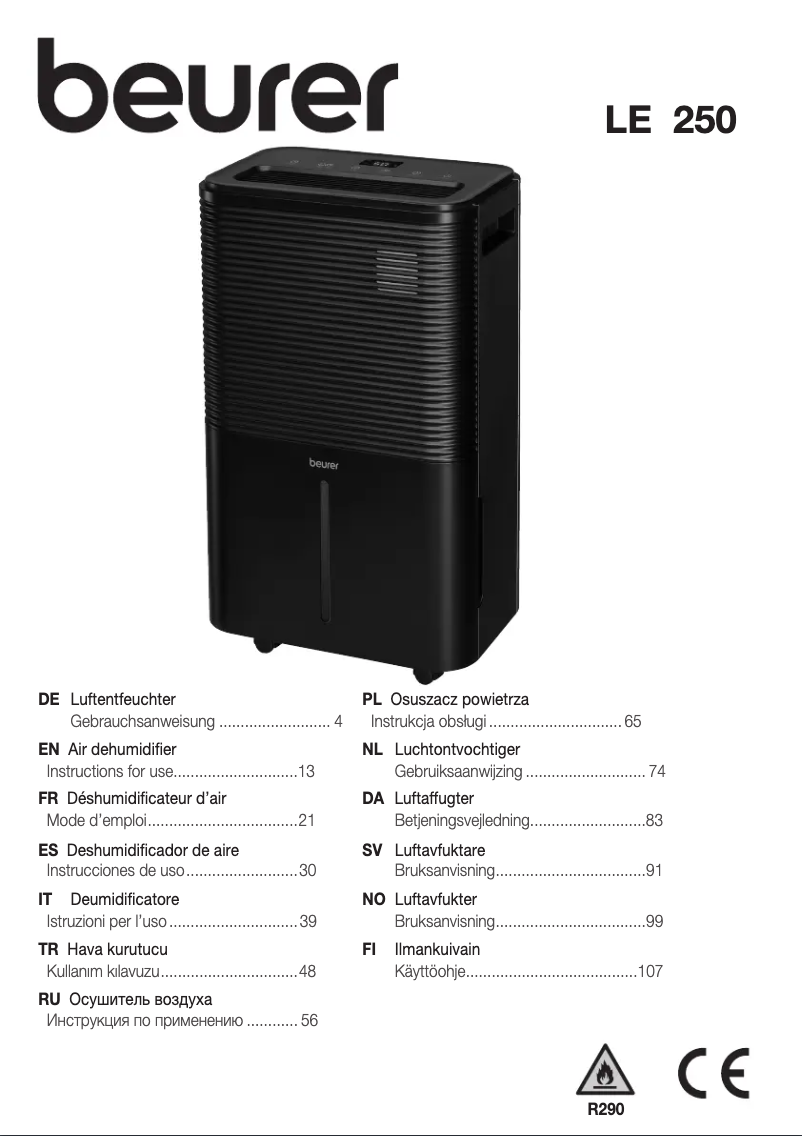 Page n°1 - Manuel utilisateur Beurer LE 250