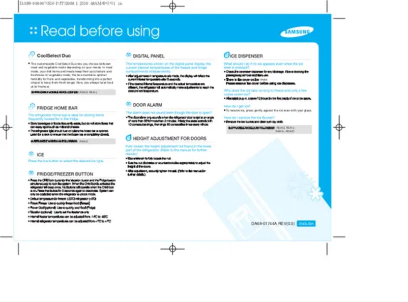 Page 1 de la notice Manuel utilisateur Samsung RSA1RTSLA