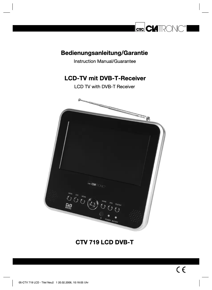 Imagen de la primera página del manual del dispositivo CTV 719