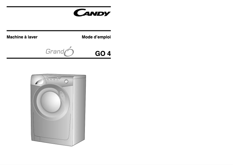Page n°1 - Manuel utilisateur Candy GO4 127/L-47