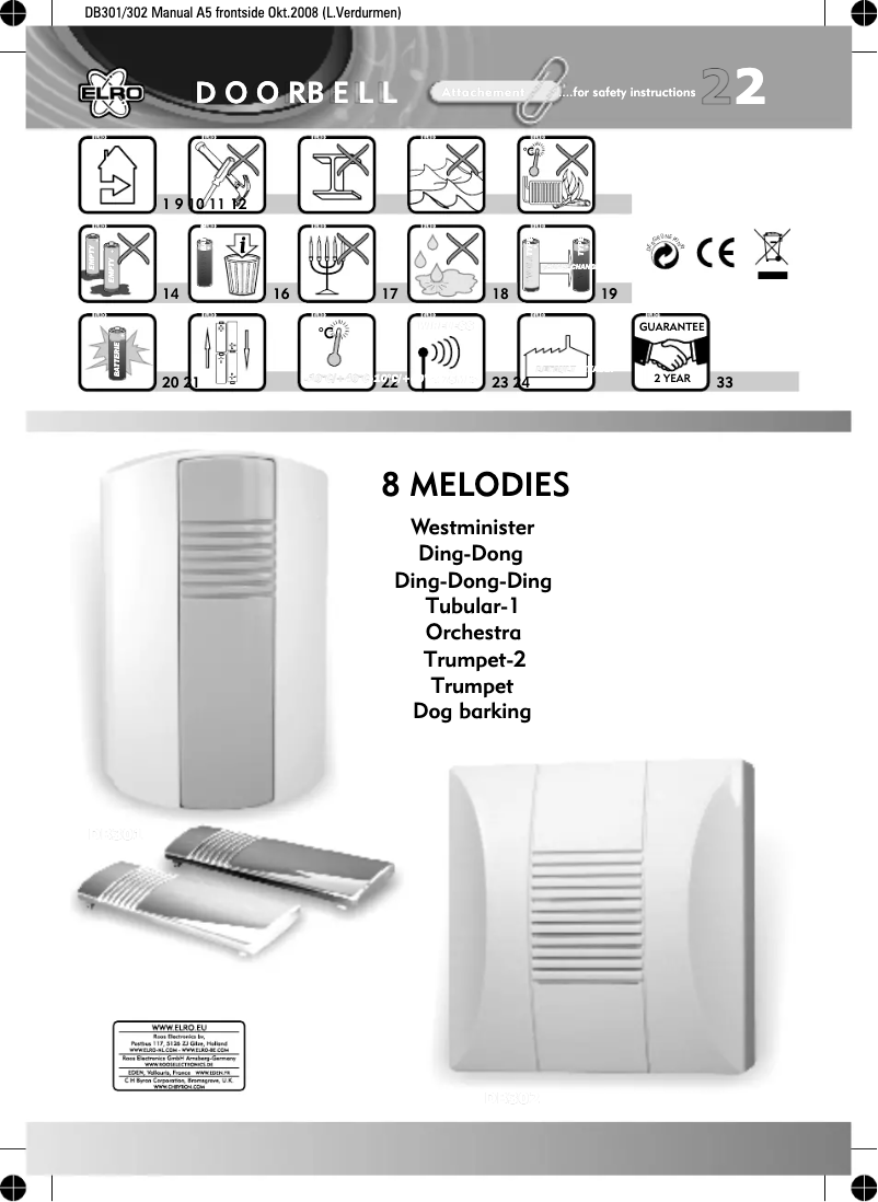 Image de la première page du manuel de l'appareil DB301
