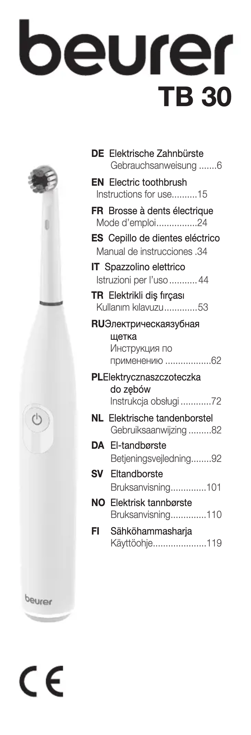 Page 1 de la notice Manuel utilisateur Beurer TB 30