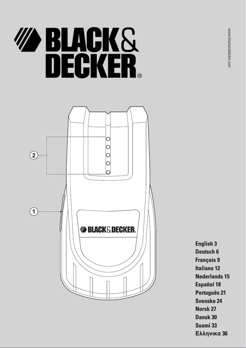 Page 1 de la notice Manuel utilisateur Black & Decker BDS100