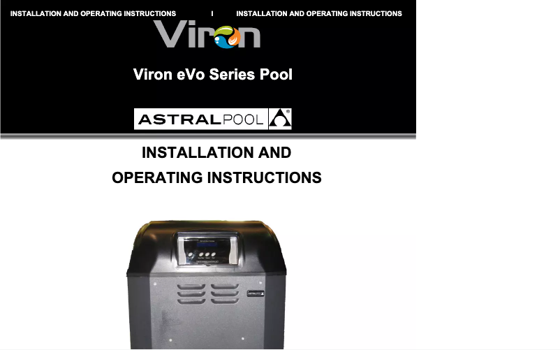 Image de la première page du manuel de l'appareil Viron eVo 350