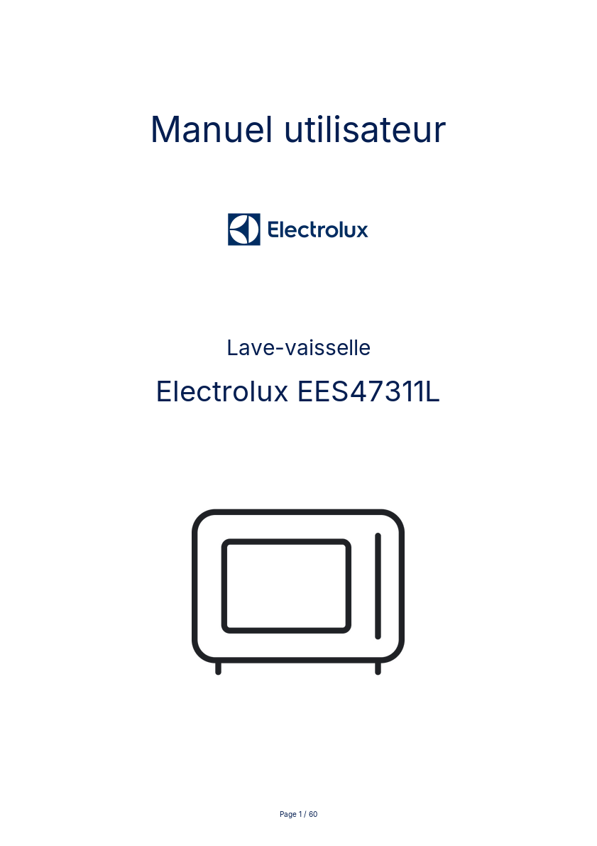 Page n°1 - Manuel utilisateur Electrolux EES47311L