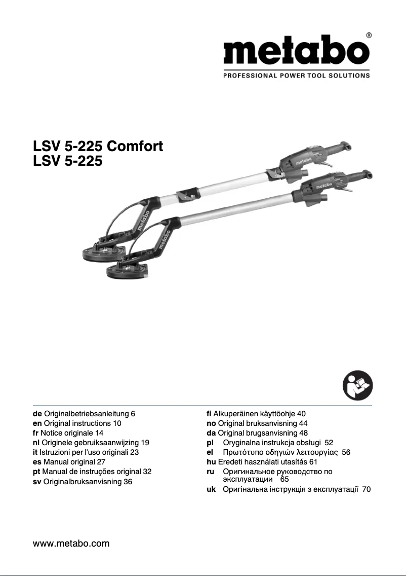 Page 1 de la notice Manuel utilisateur Metabo LSV 5-225