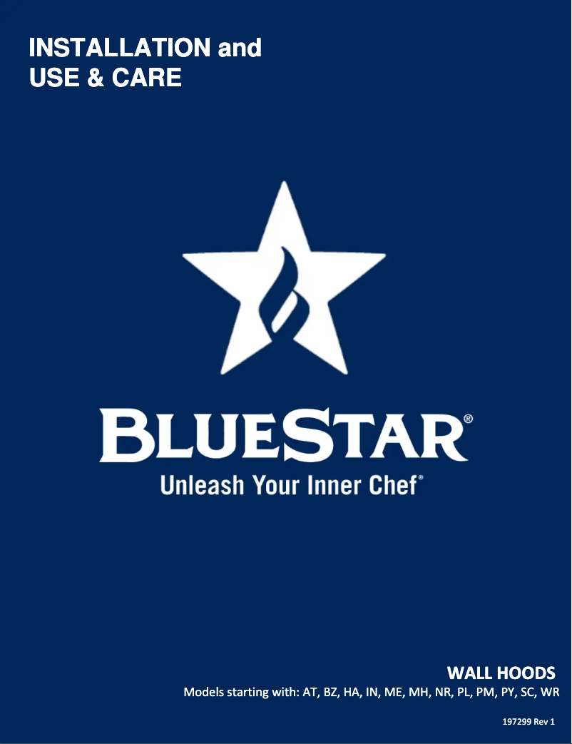 Page n°1 - Guide d'installation BlueStar PM046ML