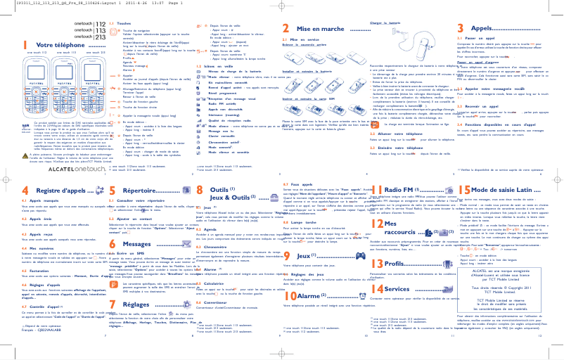 Página 1 del manual Manual de instrucciones Alcatel One Touch 113