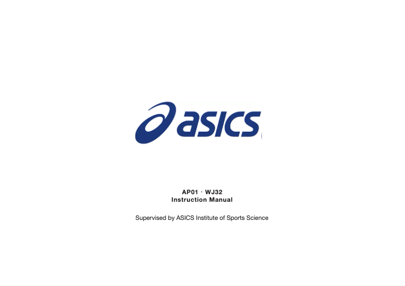 Page 1 de la notice Manuel utilisateur Asics AP01