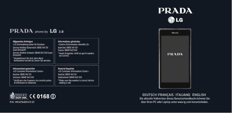 Page n°1 - Manuel utilisateur LG LG-P940