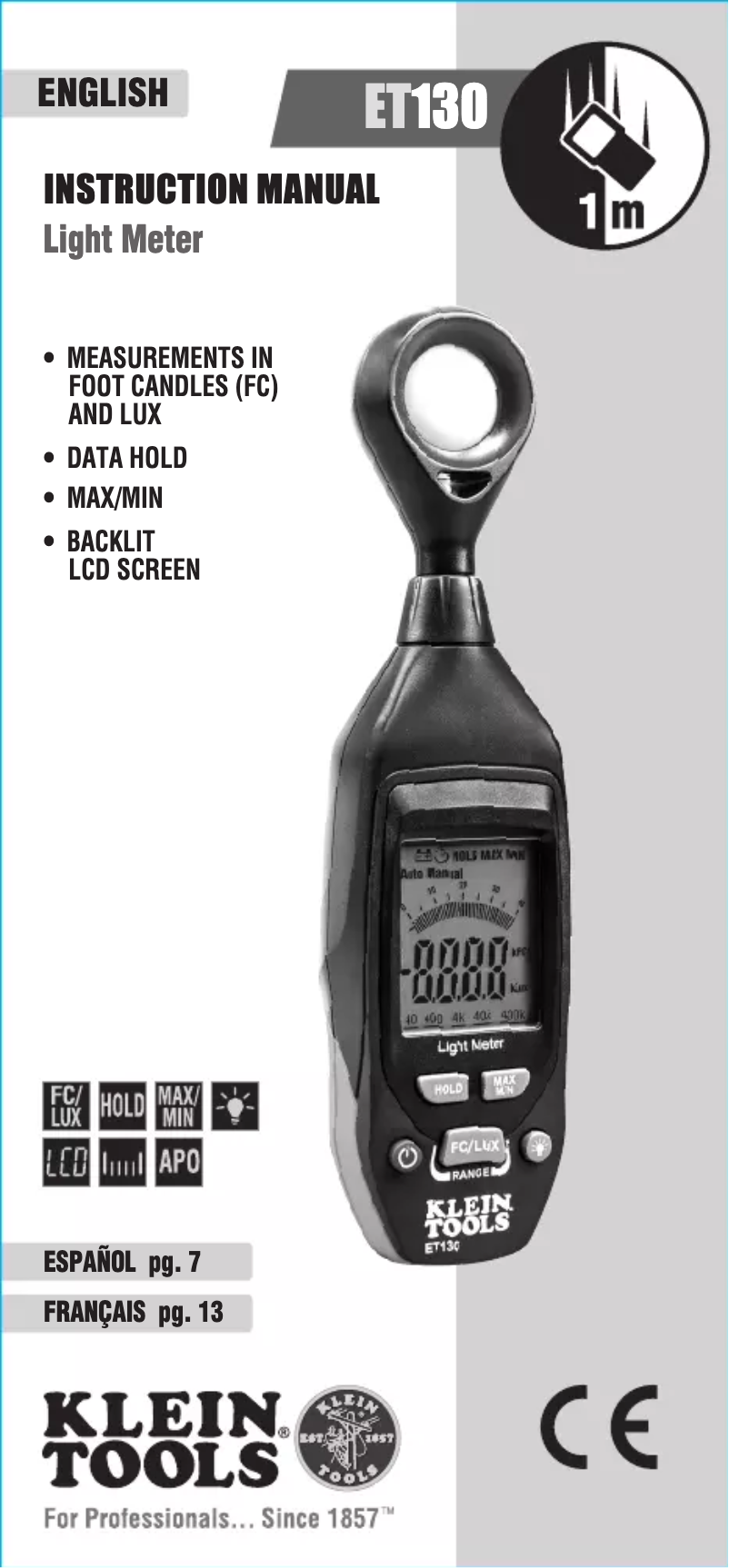 Image de la première page du manuel de l'appareil ET130