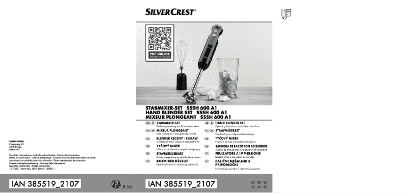 Page 1 de la notice Manuel utilisateur SilverCrest SSSH 600 A1