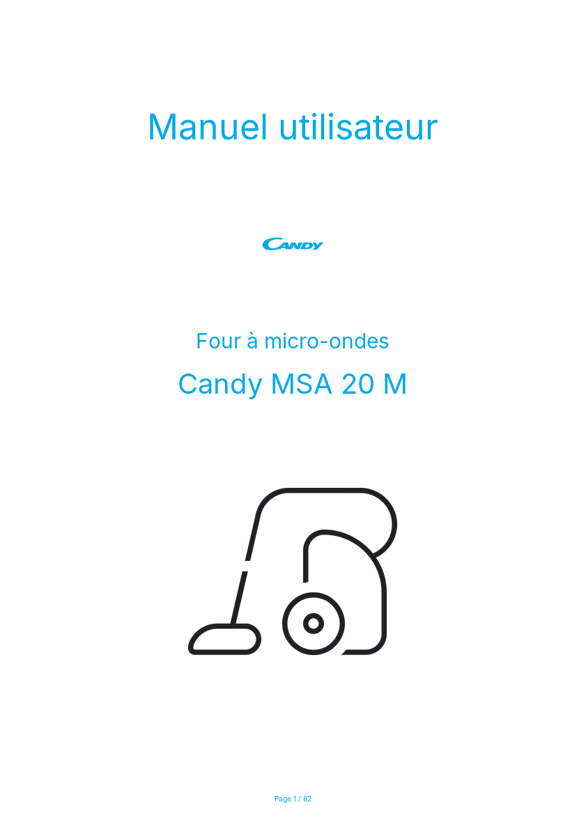 Image de la première page du manuel de l'appareil MSA 20 M