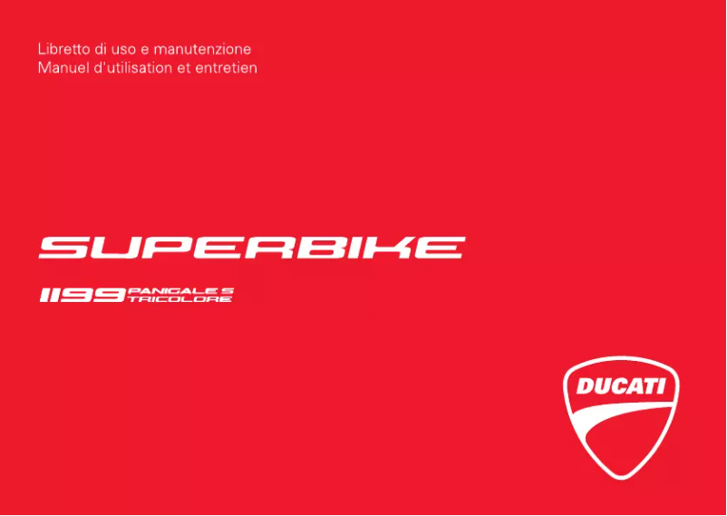 Page 1 de la notice Manuel utilisateur Ducati 1199 Panigale S Tricolore (2013)