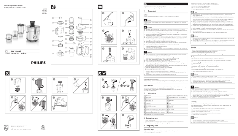 Imagen de la primera página del manual del dispositivo Walita Viva Collection RI1845