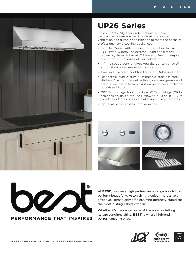 Page n°1 - Fiche technique Best Classico UP26M30SB