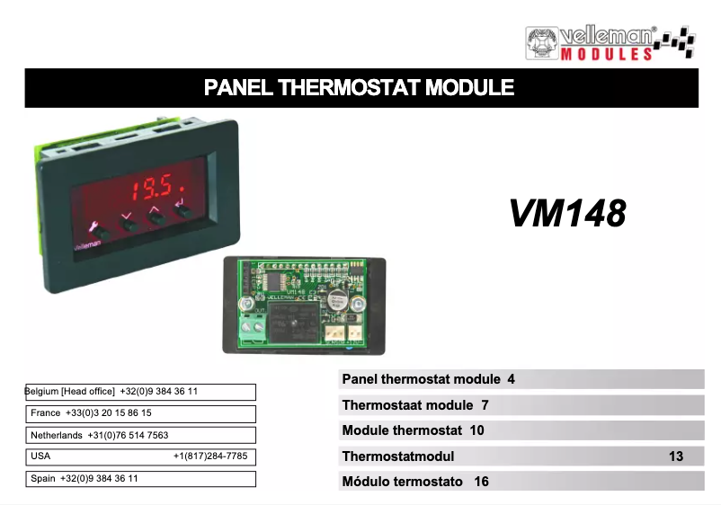 Page 1 de la notice Manuel utilisateur Velleman VM148