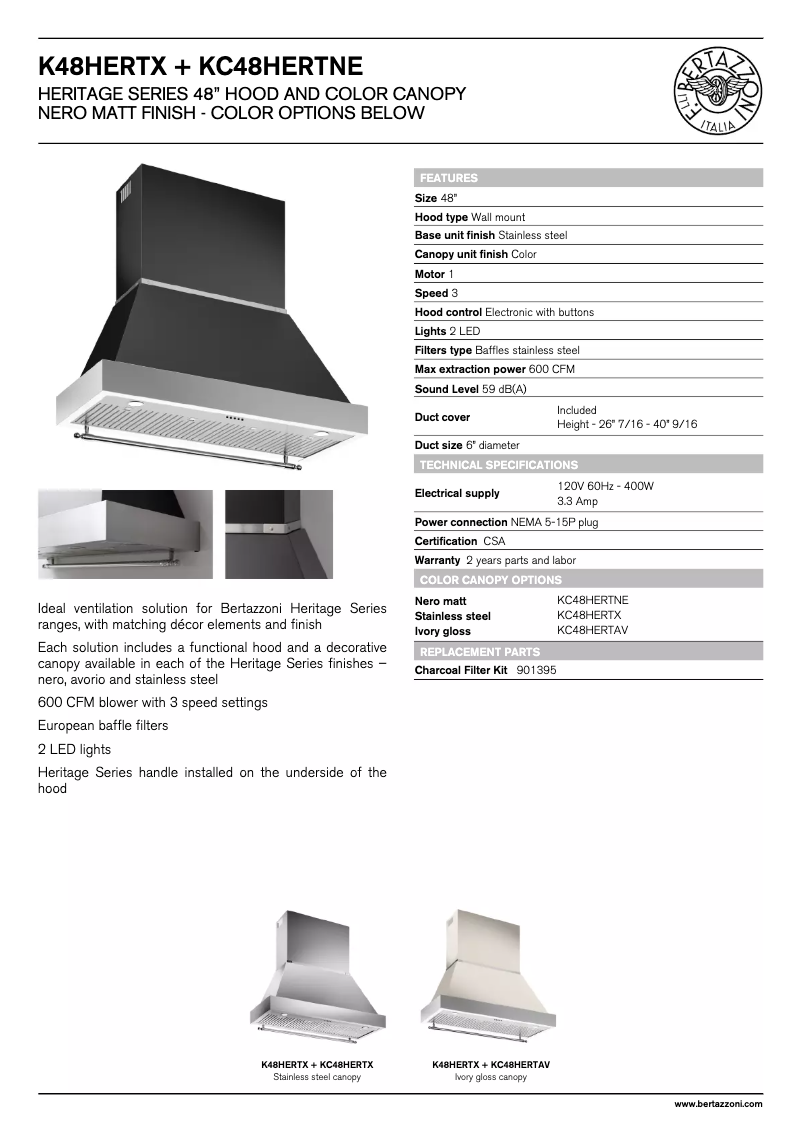 Image de la première page du manuel de l'appareil K48HERTX