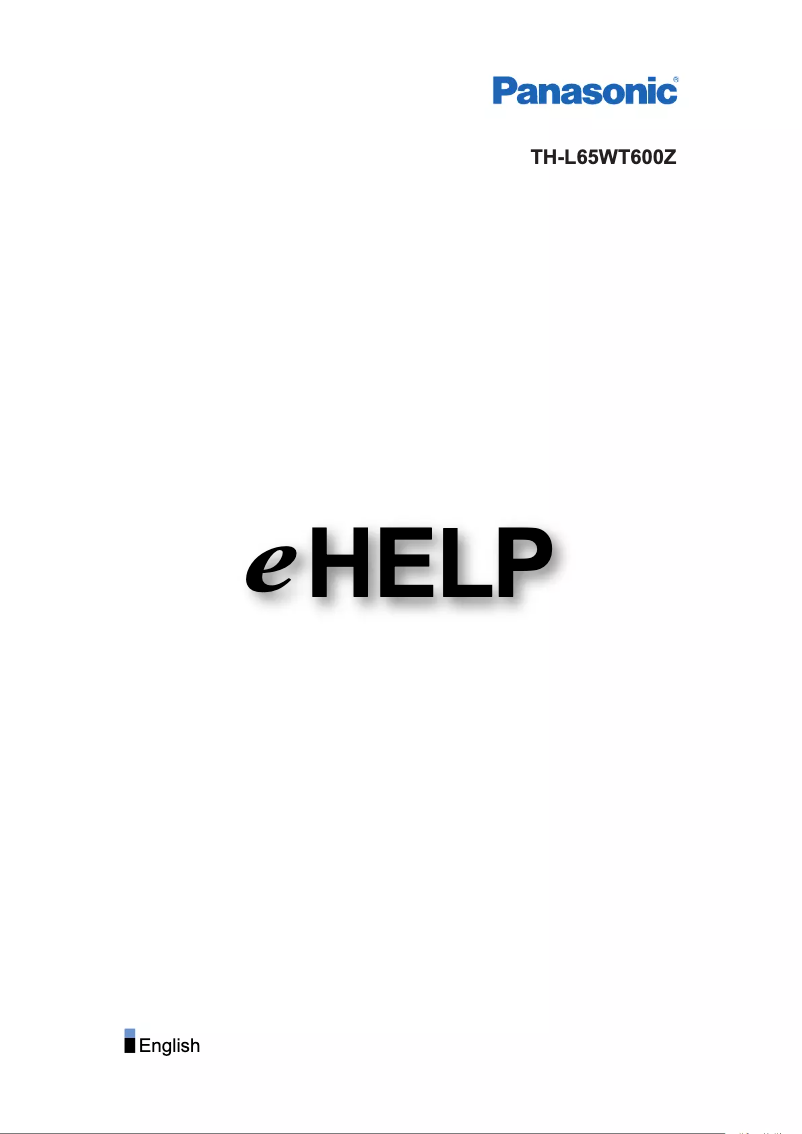 Page 1 de la notice Manuel utilisateur Panasonic TH-L65WT600Z