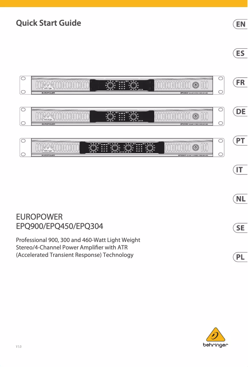 Page n°1 - Manuel utilisateur Behringer Europower EPQ450