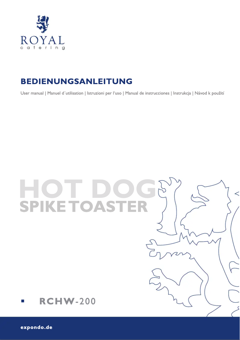 Page 1 de la notice Manuel utilisateur Royal Catering RCHW-200