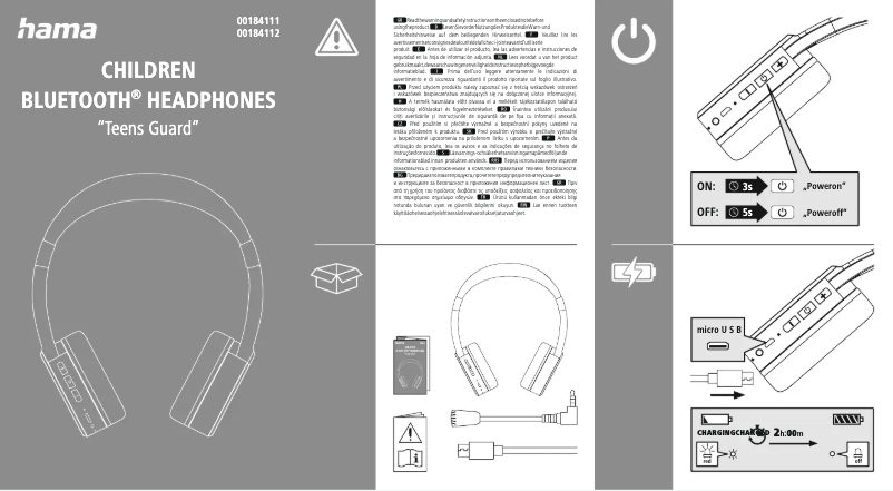 Page 1 de la notice Guide de démarrage rapide Hama Teens Guard 00184112