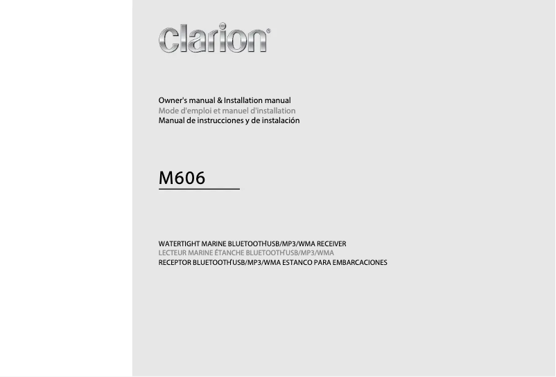 Page 1 de la notice Manuel utilisateur Clarion M606