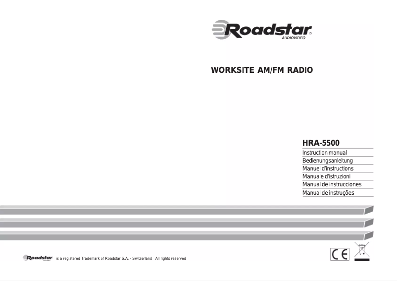 Page 1 de la notice Manuel utilisateur Roadstar HRA-5500