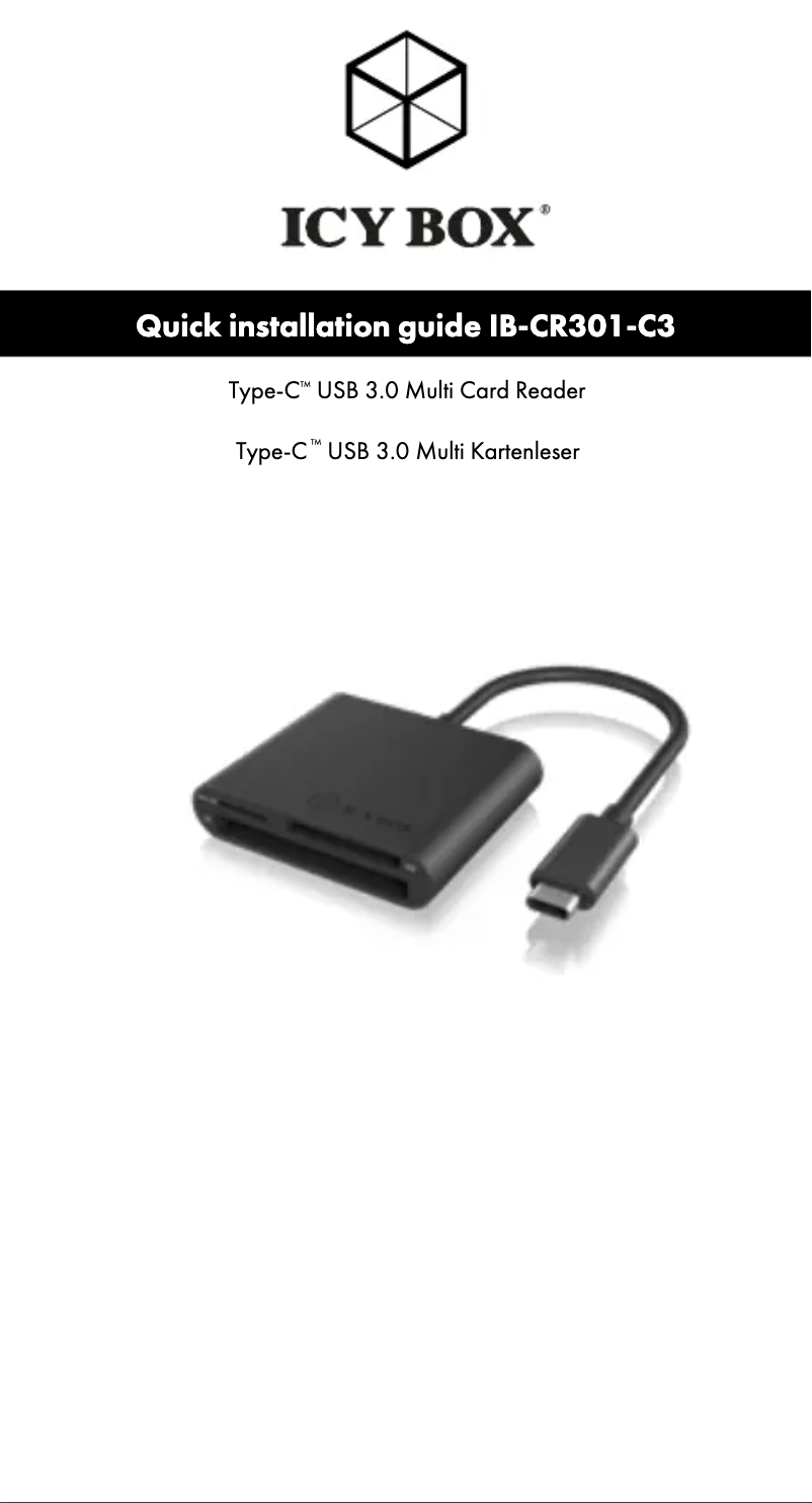Page 1 de la notice Manuel utilisateur Icy Box IB-CR201-C3