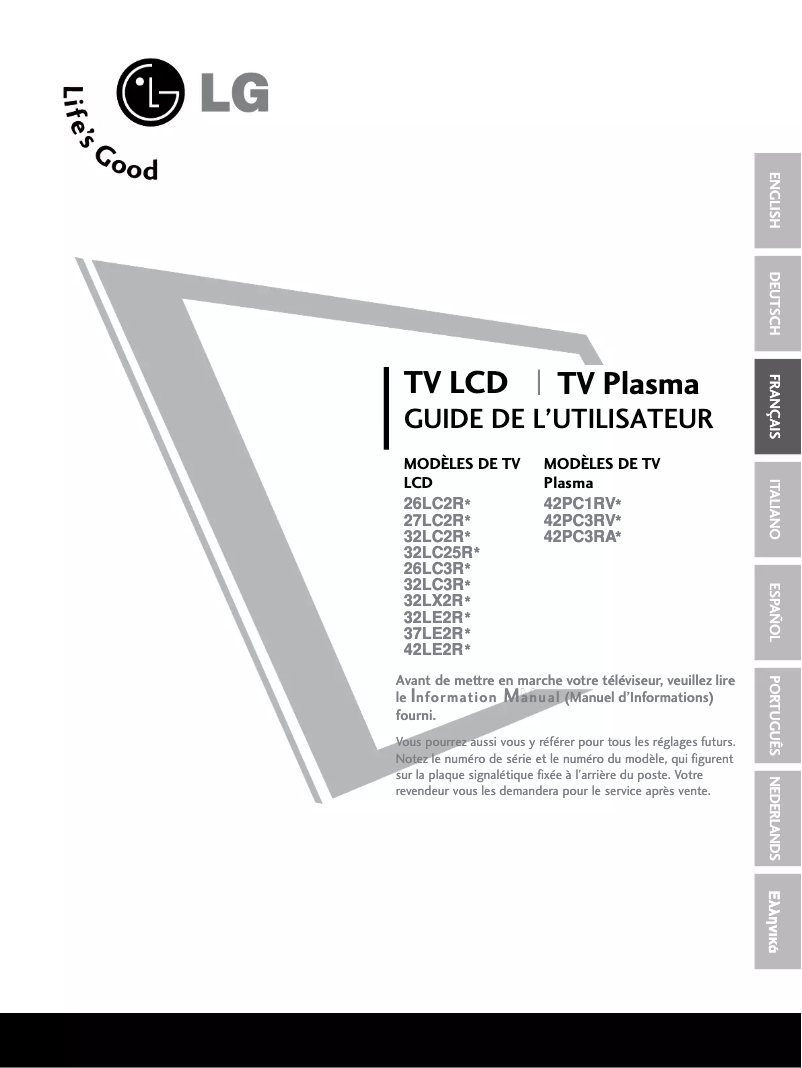 Page n°1 - Manuel utilisateur LG 32LX2R