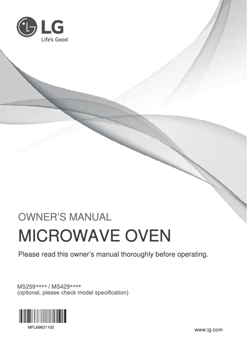 Page 1 de la notice Manuel utilisateur LG NeoChef MS259