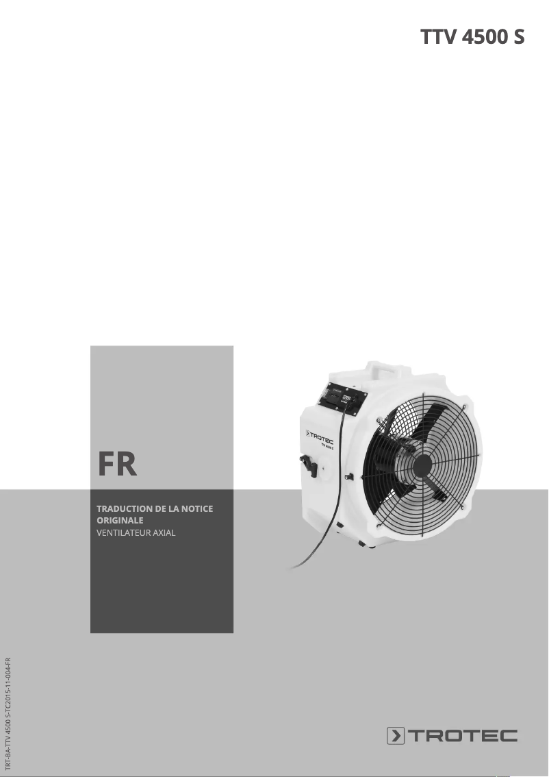 Page n°1 - Manuel utilisateur Trotec TTV 4500 S
