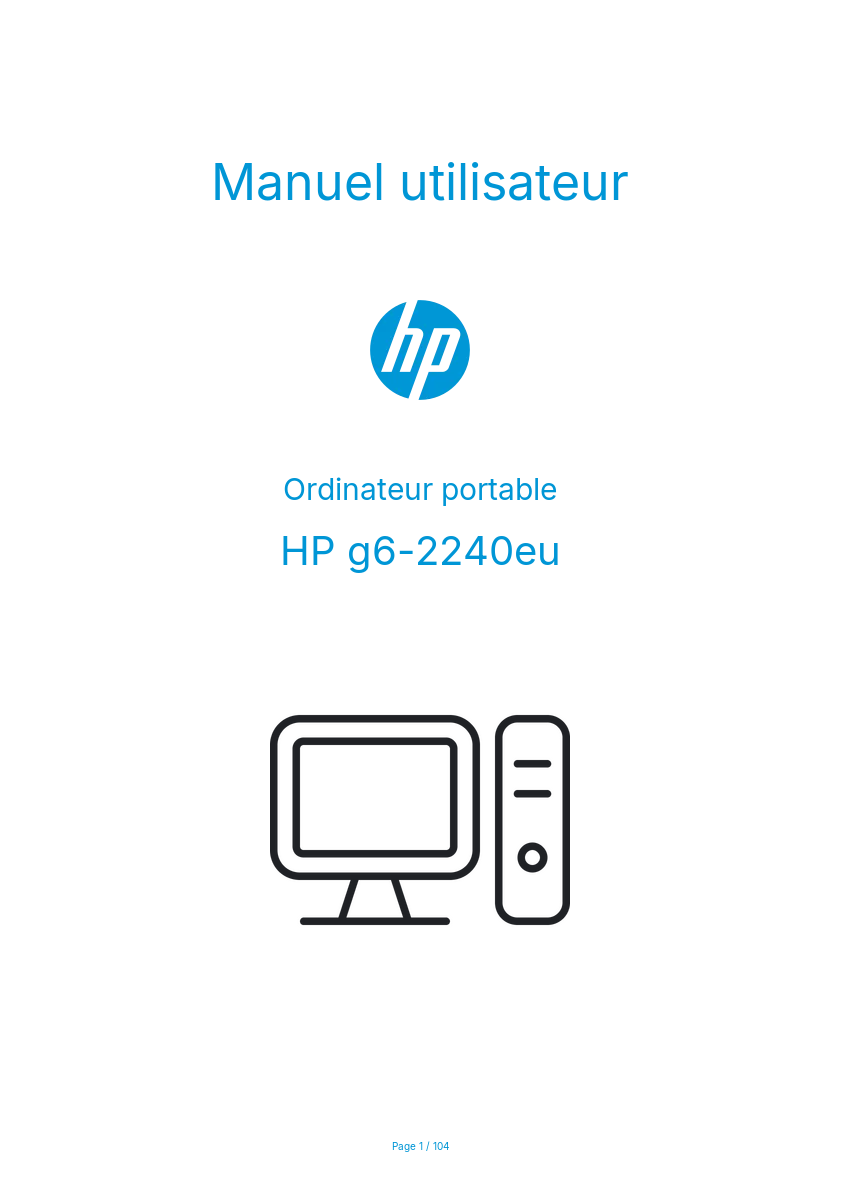 Page n°1 - Manuel utilisateur HP g6-2240eu