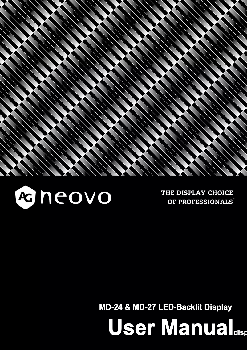 Page 1 de la notice Manuel utilisateur AG Neovo MD27