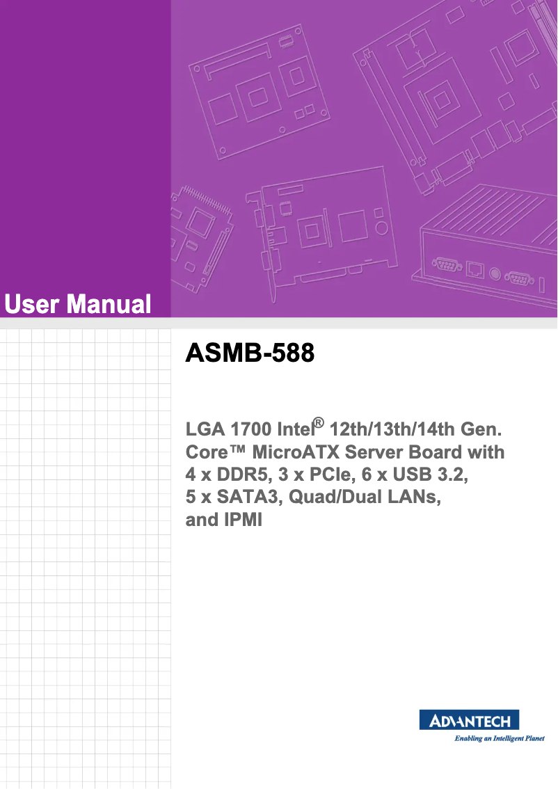 Page n°1 - Manuel utilisateur Advantech ASMB-588